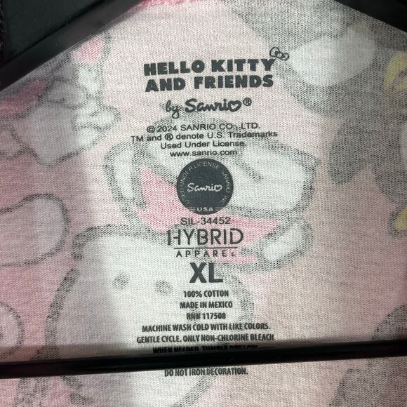 Hello‎ Kitty & Friends Pink Crop Top Shirt XL Sanrio 2024 Hybrid Kawaii Pastel - Picture 3 of 10